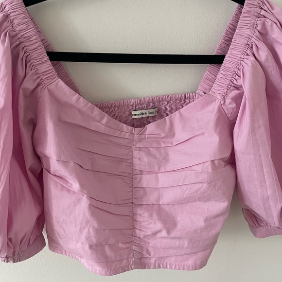 Abercombie Pink Puff Sleeve Top - Picture 2 of 6